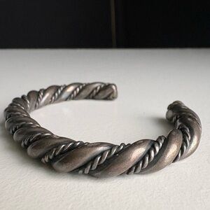 Vintage sterling silver cable bracelet bangle Renaissance 55g